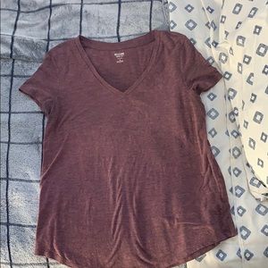 Purple Cotton v neck tee